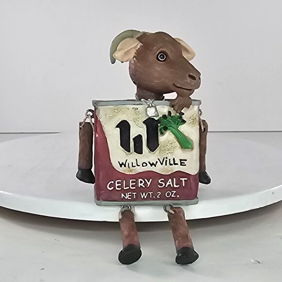 Spice Series Shelf Sitter Celery Salt Willowville Figurine Billy Goat *Repair* - Picture 2 of 7